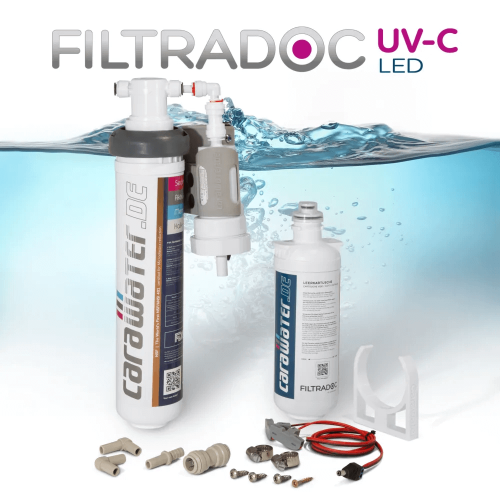 PROTECT + UVC-2-KHK jusqu'à 8 litres par minute. 12V / 24V. Avec Filtradoc L - Kit complet unité de préfiltration  