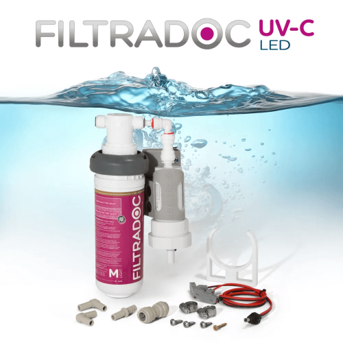 PROTECT + UVC-2-KHK jusqu'à 8 litres par minute. 12V / 24V. Avec unité de préfiltration Filtradoc M - Light  