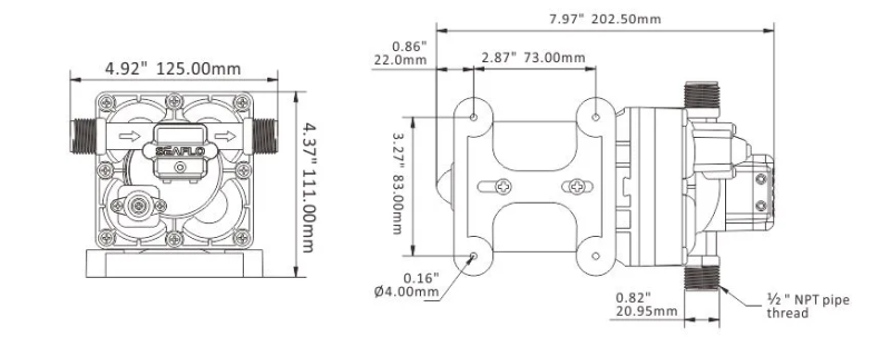 Pompe à pression Carawater 12 / 24 V – 11,4 L/min – 2,4 bars – Image 2